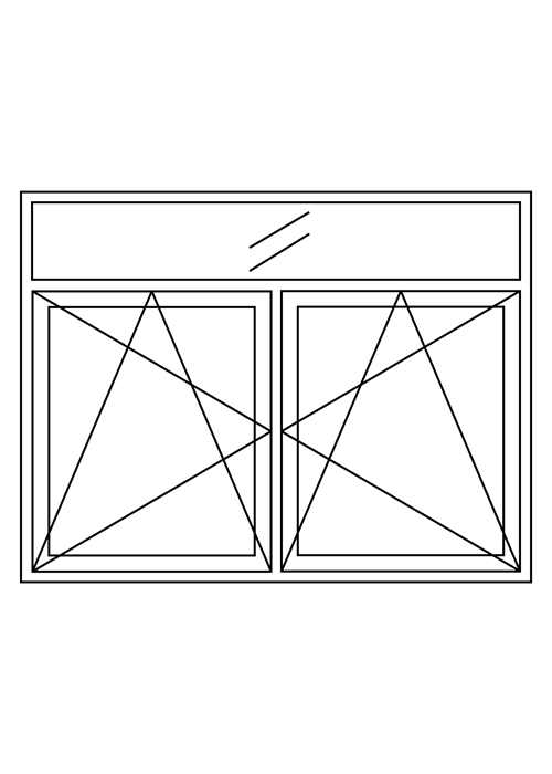 Kunststof Kozijn, samengesteld draai- of kiepraam stolp of met stijl voorzien van vast bovenlicht K-Vision